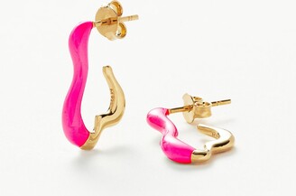 Missoma Squiggle Curve Two Tone Enamel Small Hoop Earrings